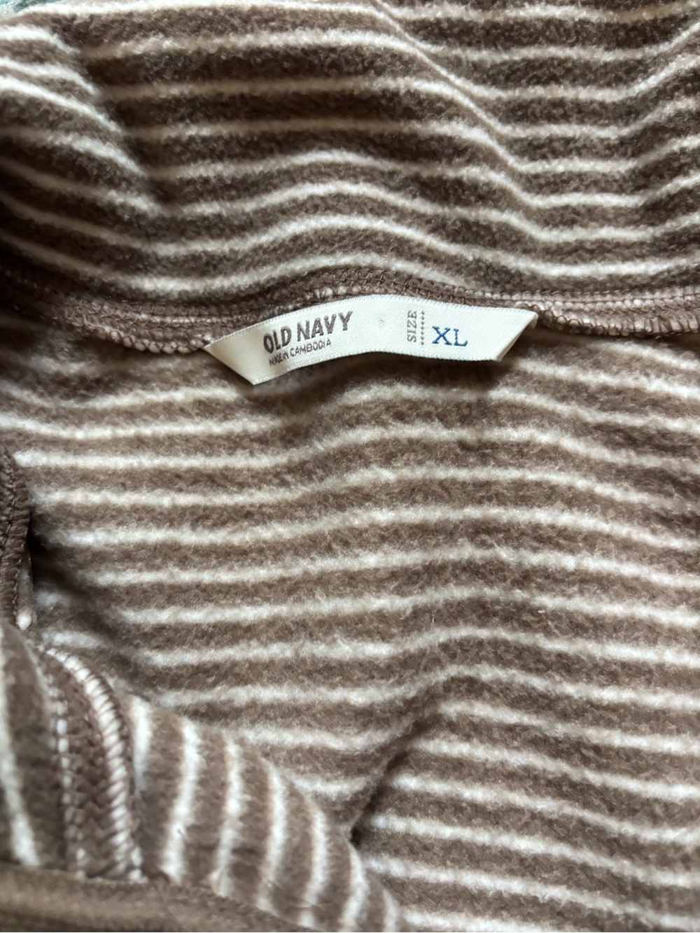 Brown and White Fleece Quarter Zip - Picture 2 of 2